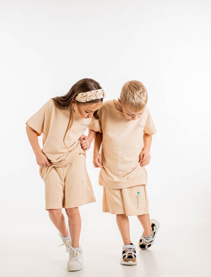 MiniMo Σετ κοντομάνικο unisex beige - Image 4