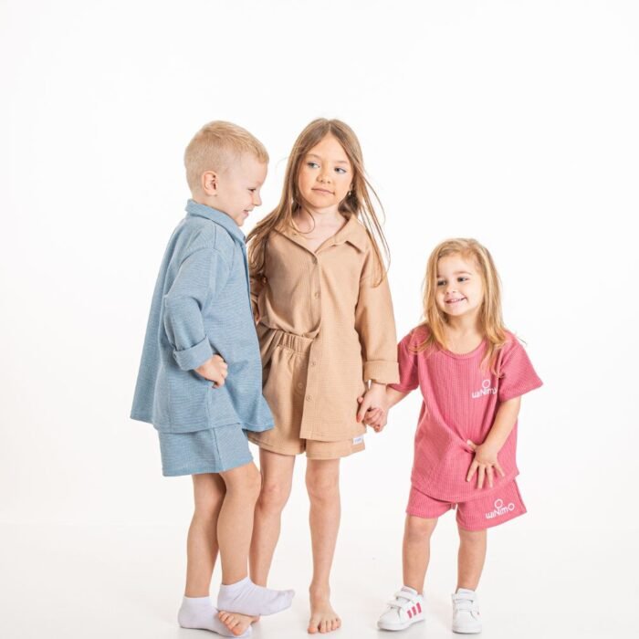 MiniMo Σετ waffle unisex tan - Image 4