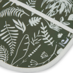 bib sleeves botanical leaf green