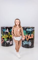 MiniMo Σετ φόρμες φούτερ choco